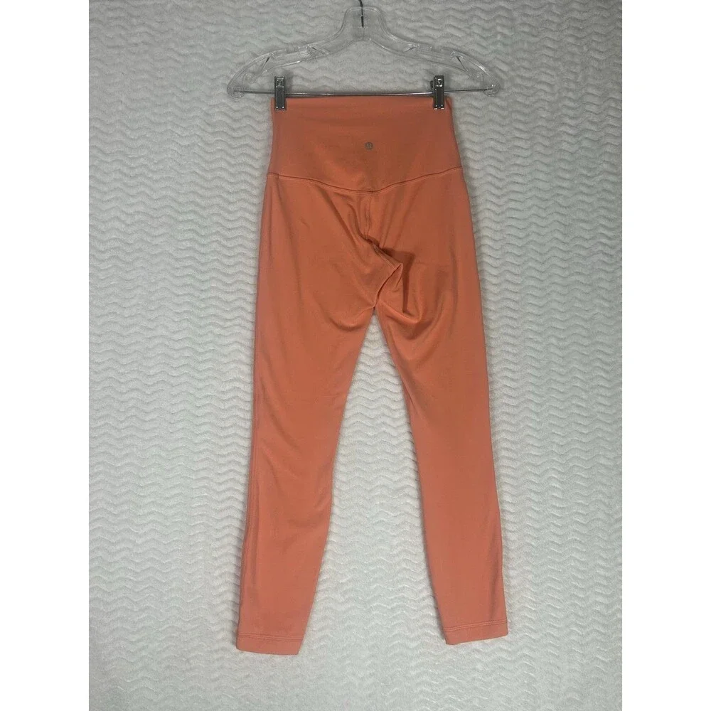 Lululemon Align Leggings Womens Size Small Orange High‎ Rise Ankle Yoga Stretch